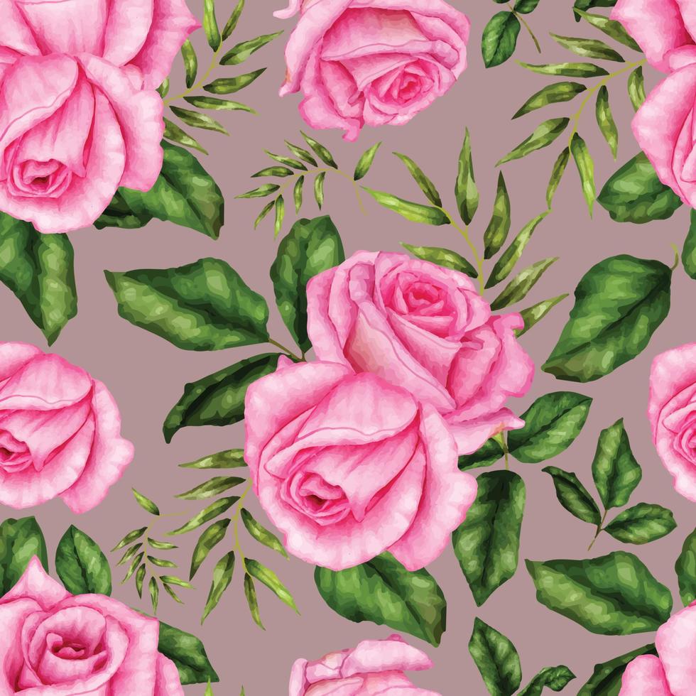 Beautiful watercolor flower seamless pattern vector