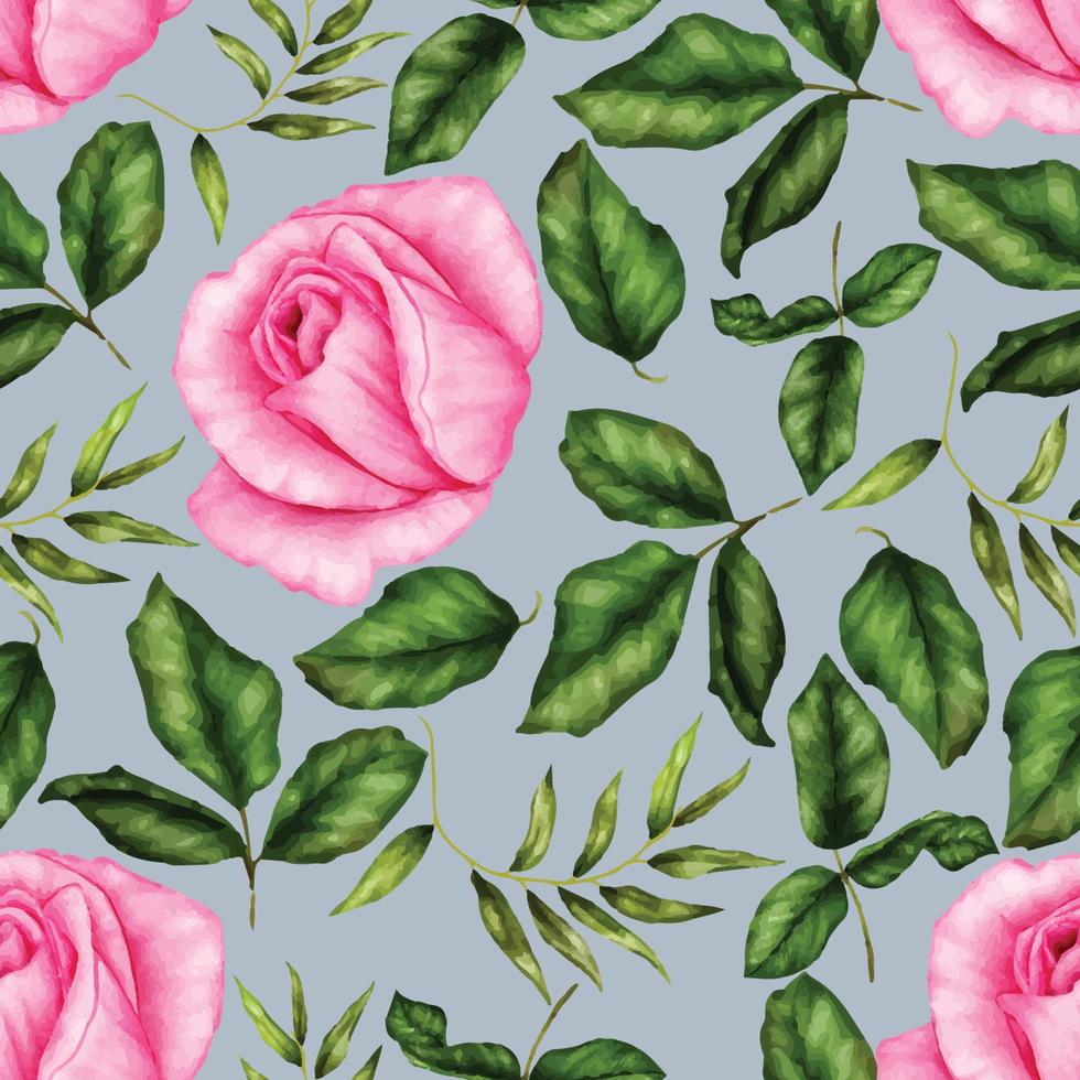 Beautiful watercolor flower seamless pattern vector