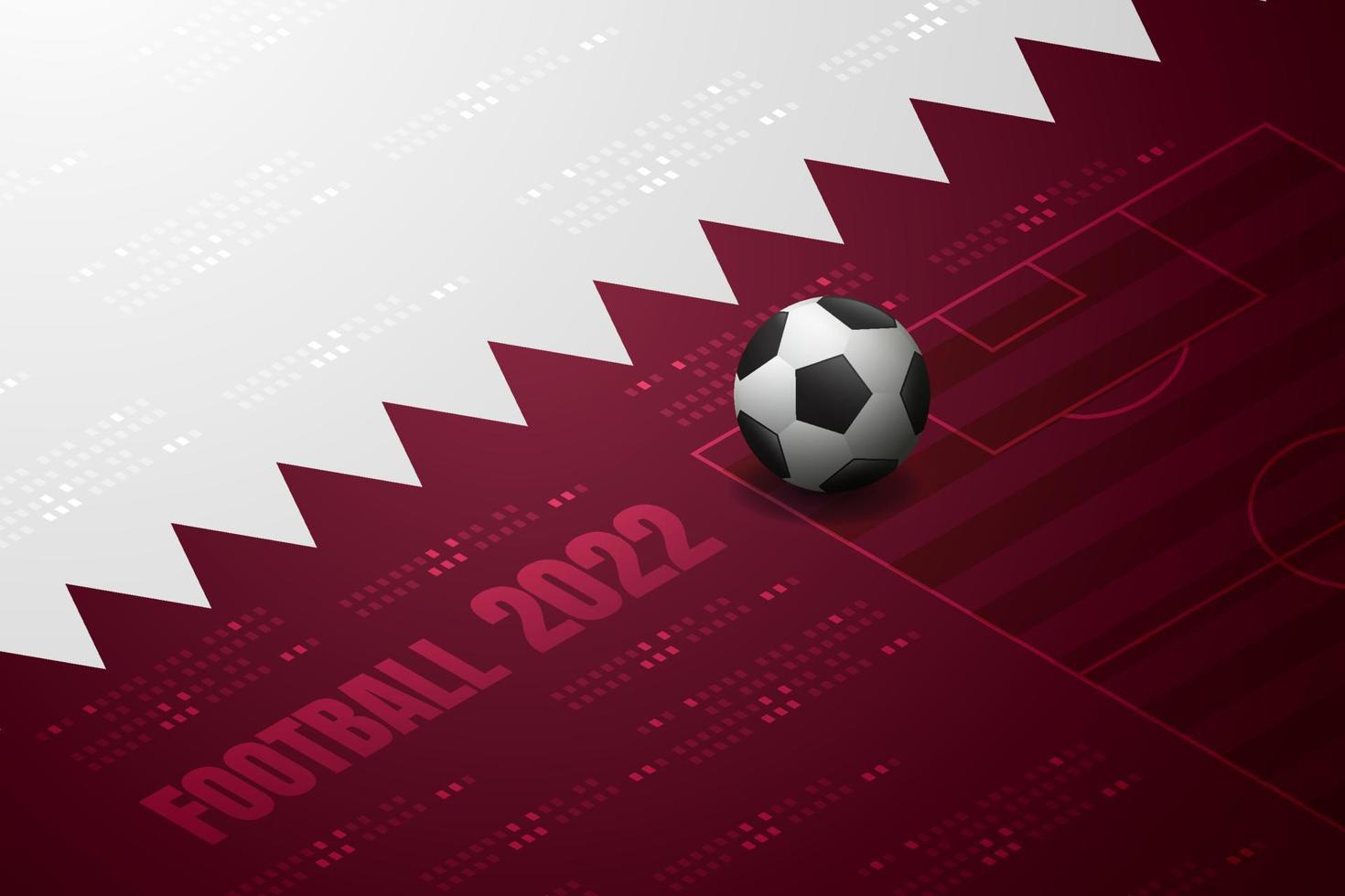 Football 2022 of Qatar and purple background. vector