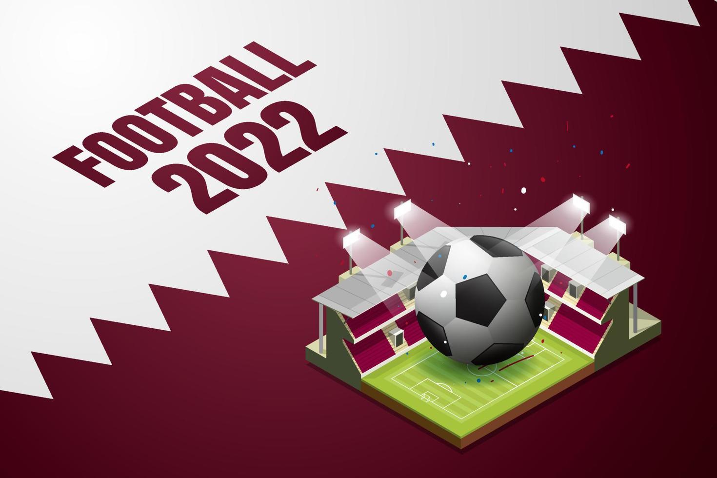 Football 2022 of Qatar and purple background vector