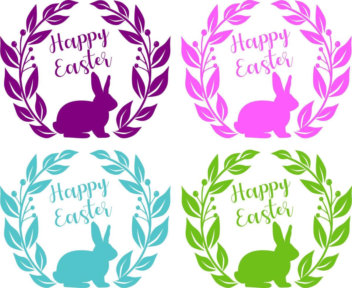 Happy Easter wreaths vector