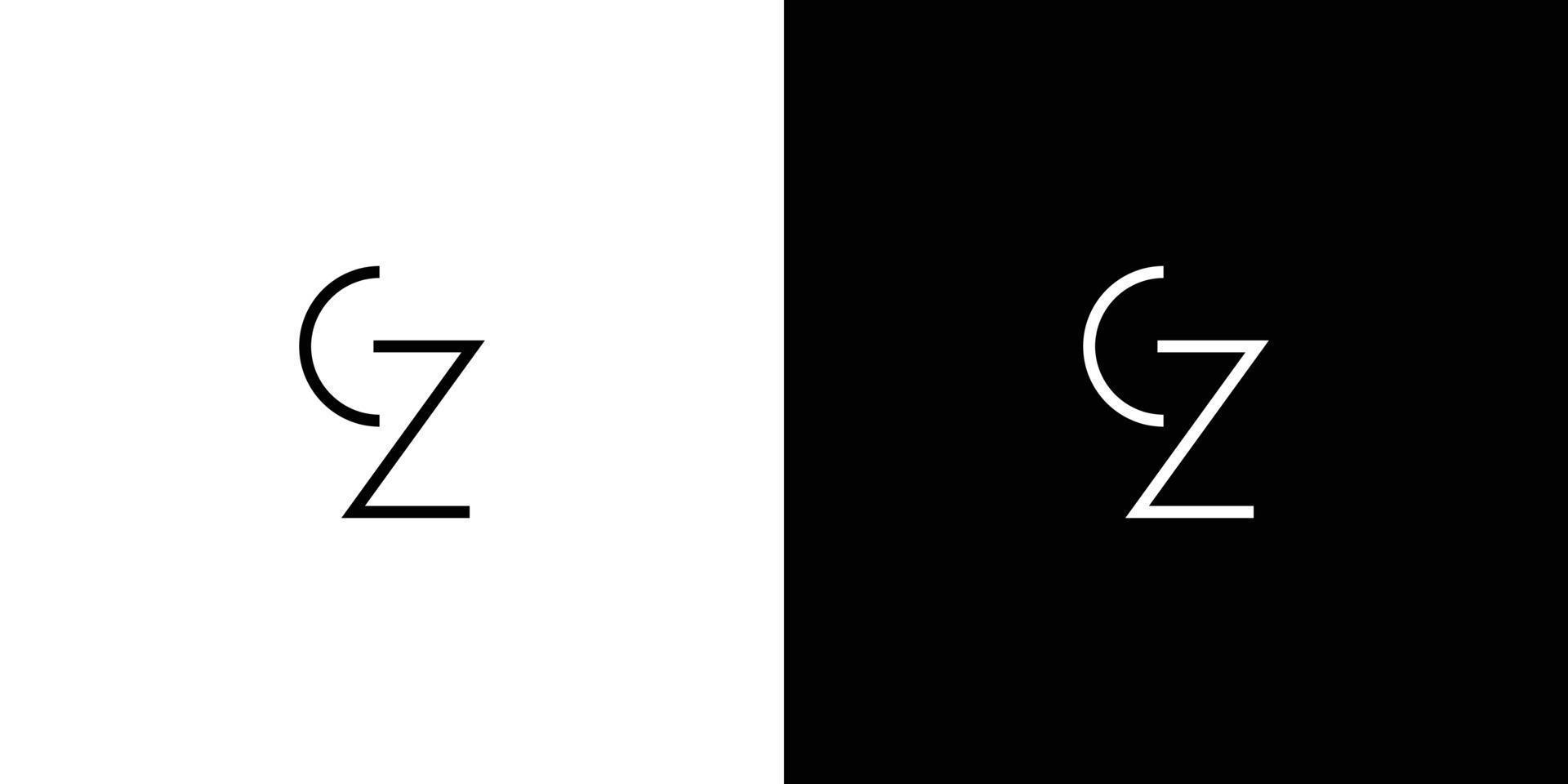 diseño moderno y sofisticado del logotipo de las iniciales de la letra cz vector