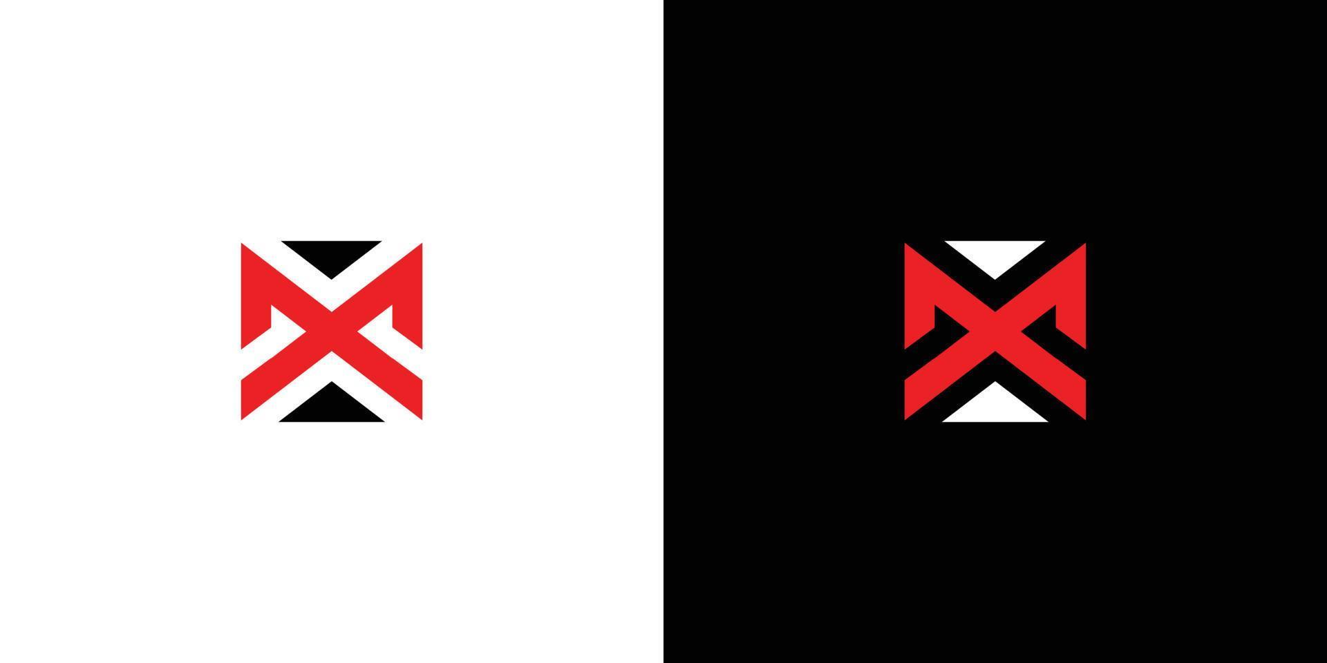 diseño moderno y único del logotipo de las iniciales de la letra mx 1 vector