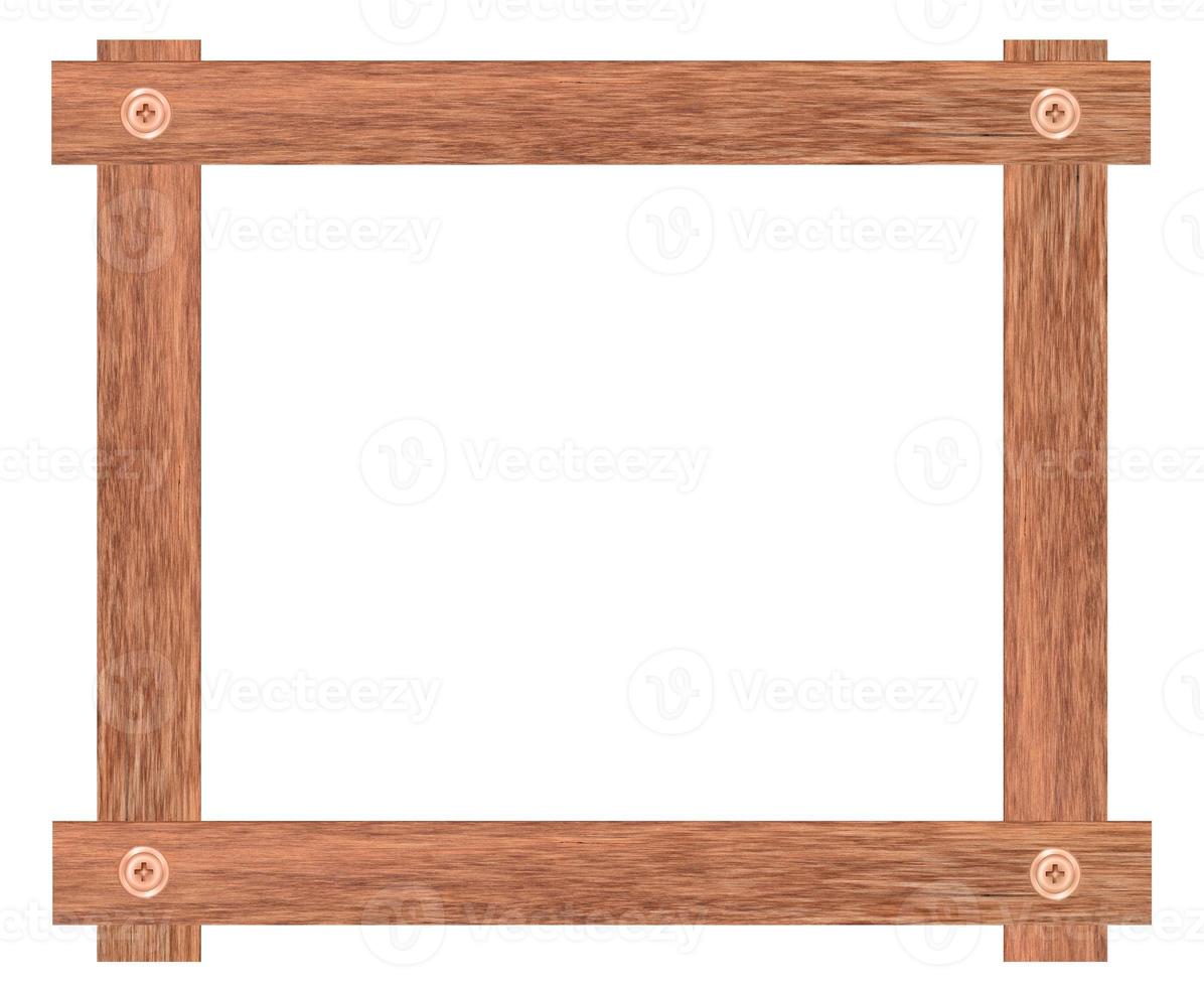 Wooden picture frame isolated on white background. with clipping path. photo