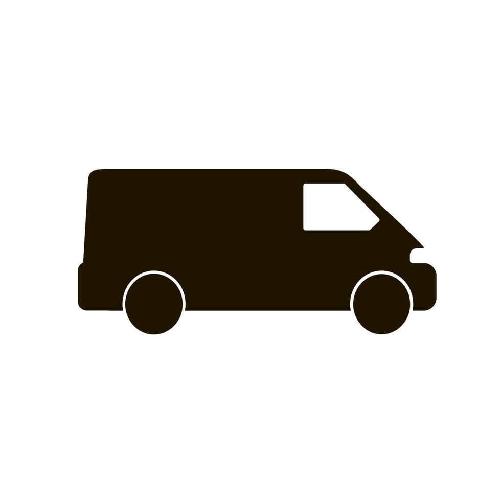 Cargo van isolated silhouette on white background. Vector illustration.