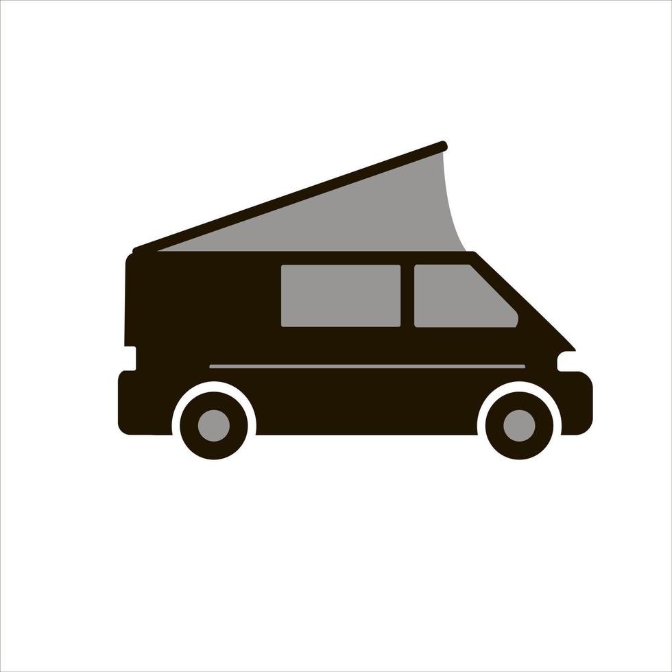 Camper van on white background. Vector illustration.