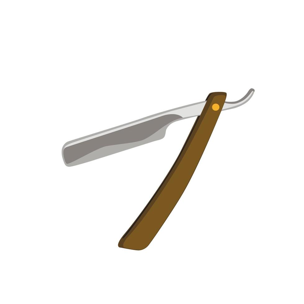 Dangerous vintage razor. Isolated vector illustration.