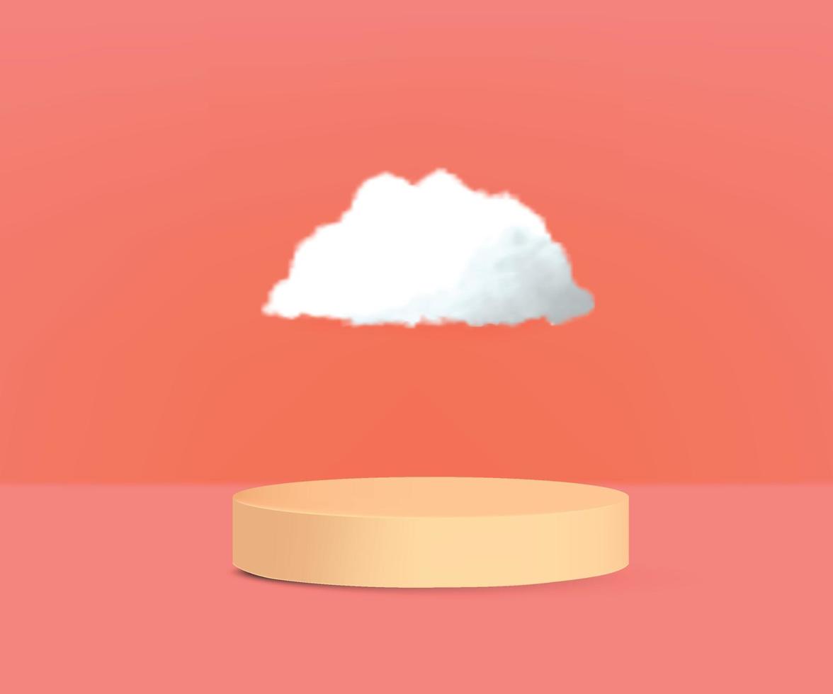 Realistic product podium with cloud Vector