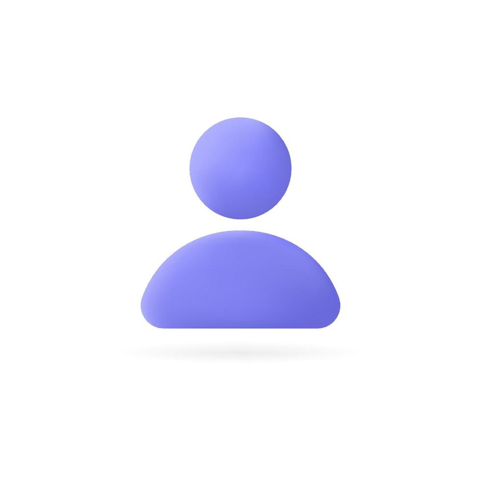 3d user icon in a minimalistic style. User symbol for your website design, logo, app, UI. vector