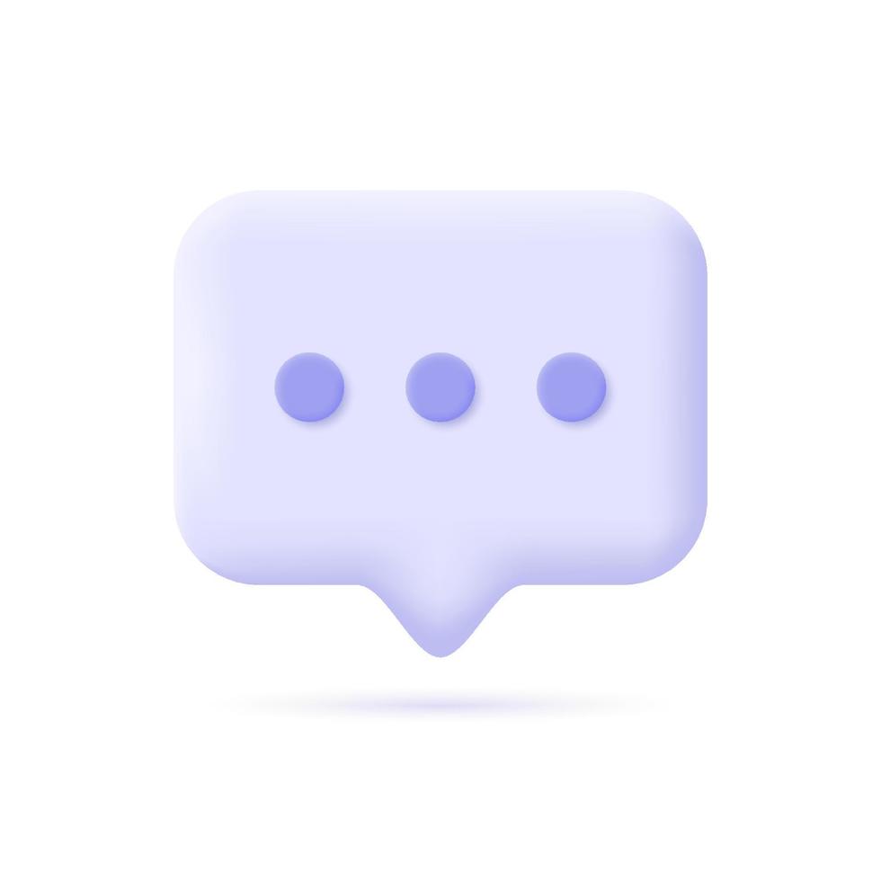 3d speech bubble in a minimalistic style. the concept of communication in social networks or messengers. vector