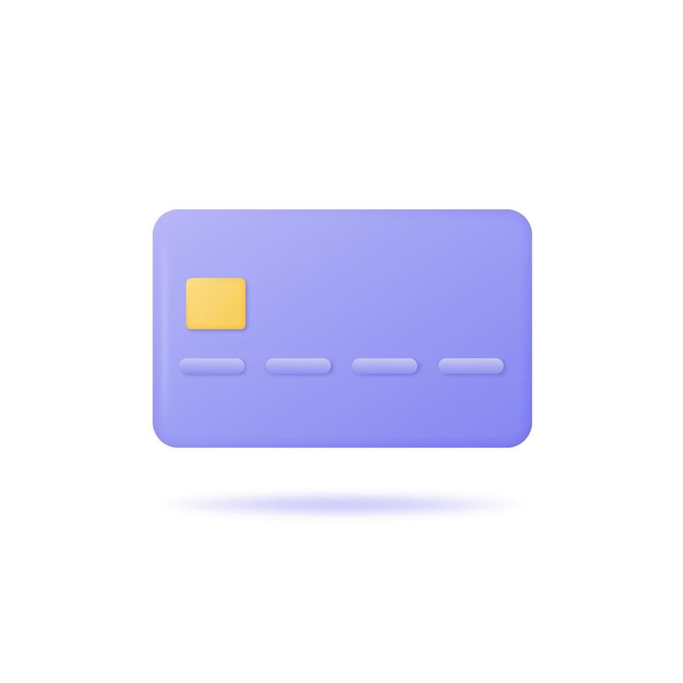 3d credit card icon. concept of online payments or contactless payment. vector