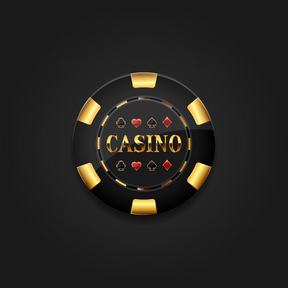 Casino gold chip vector