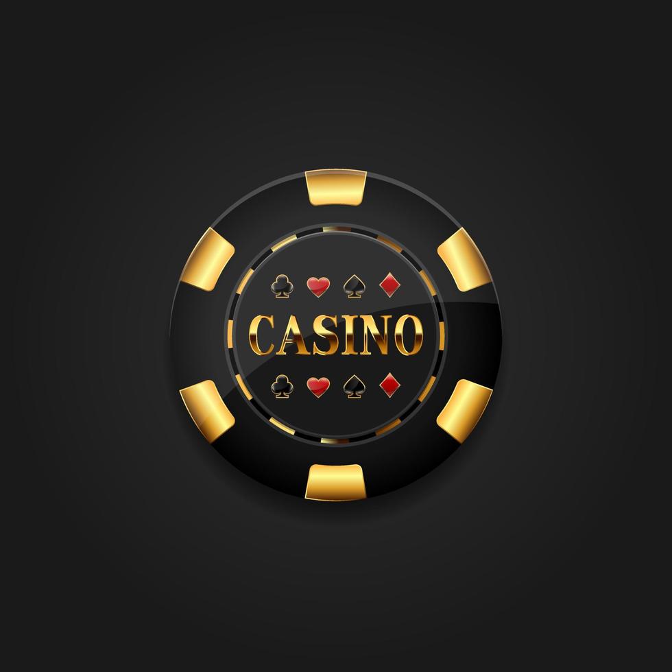 ficha de oro del casino vector