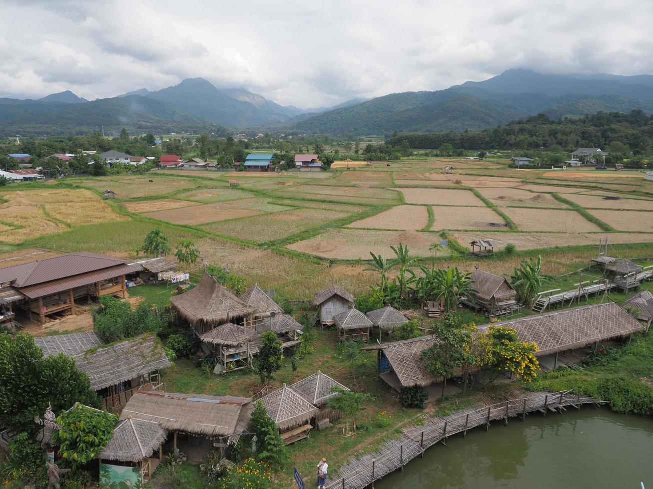 fields and mountains view photo