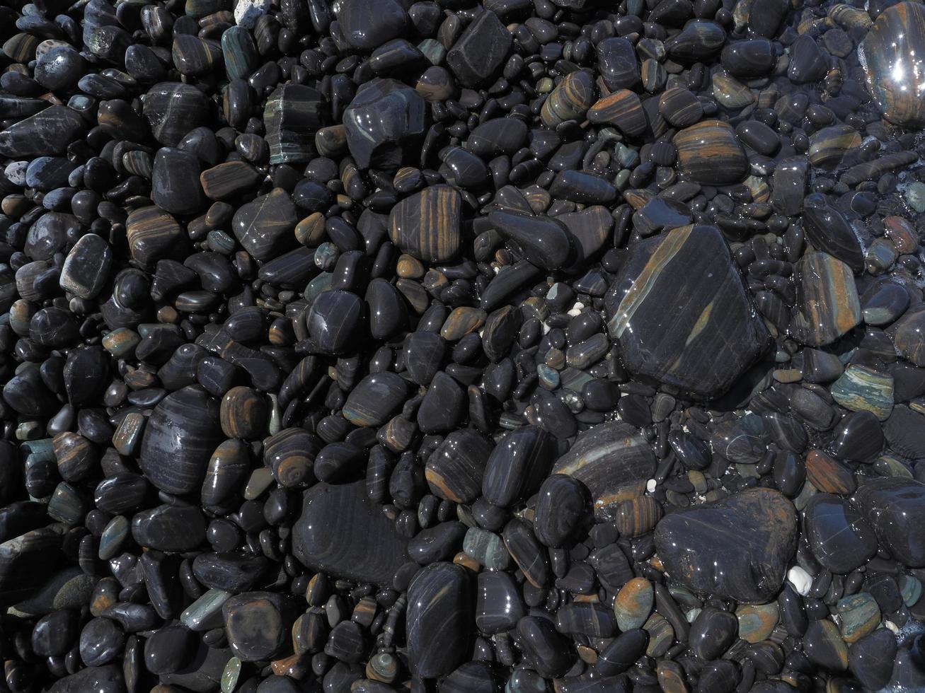 beautiful stone on the beach photo