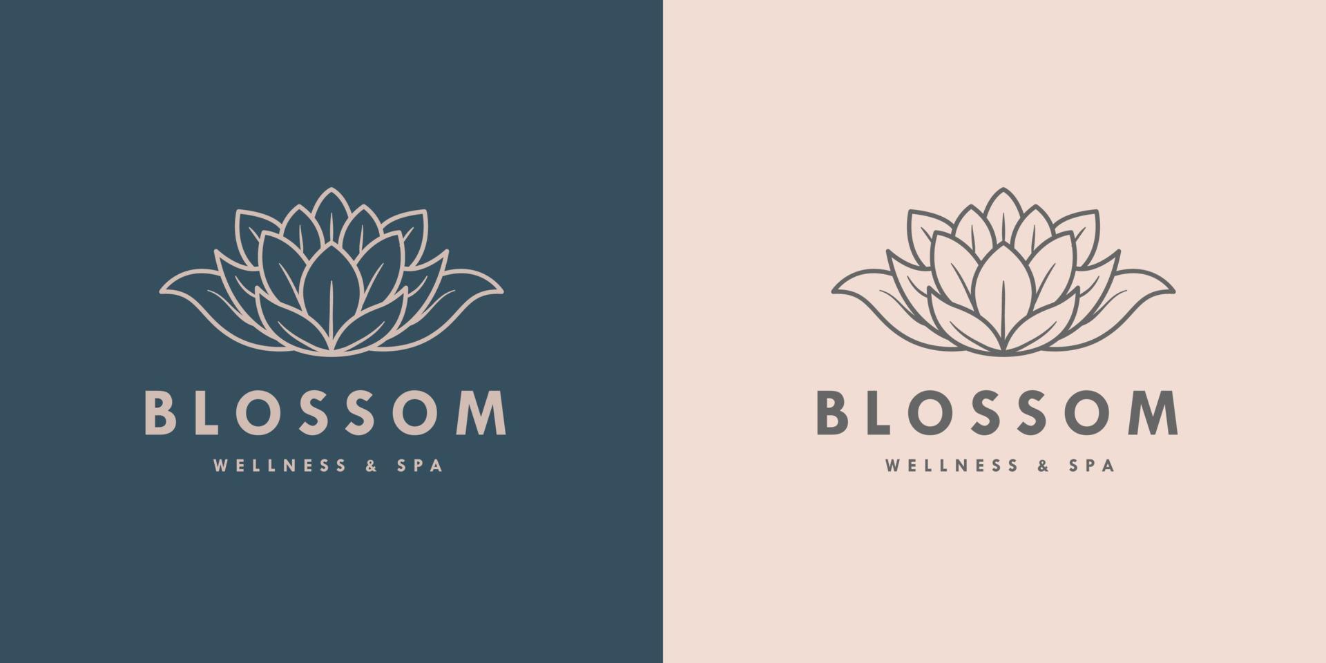 simple elegance botanical floral logo design vector