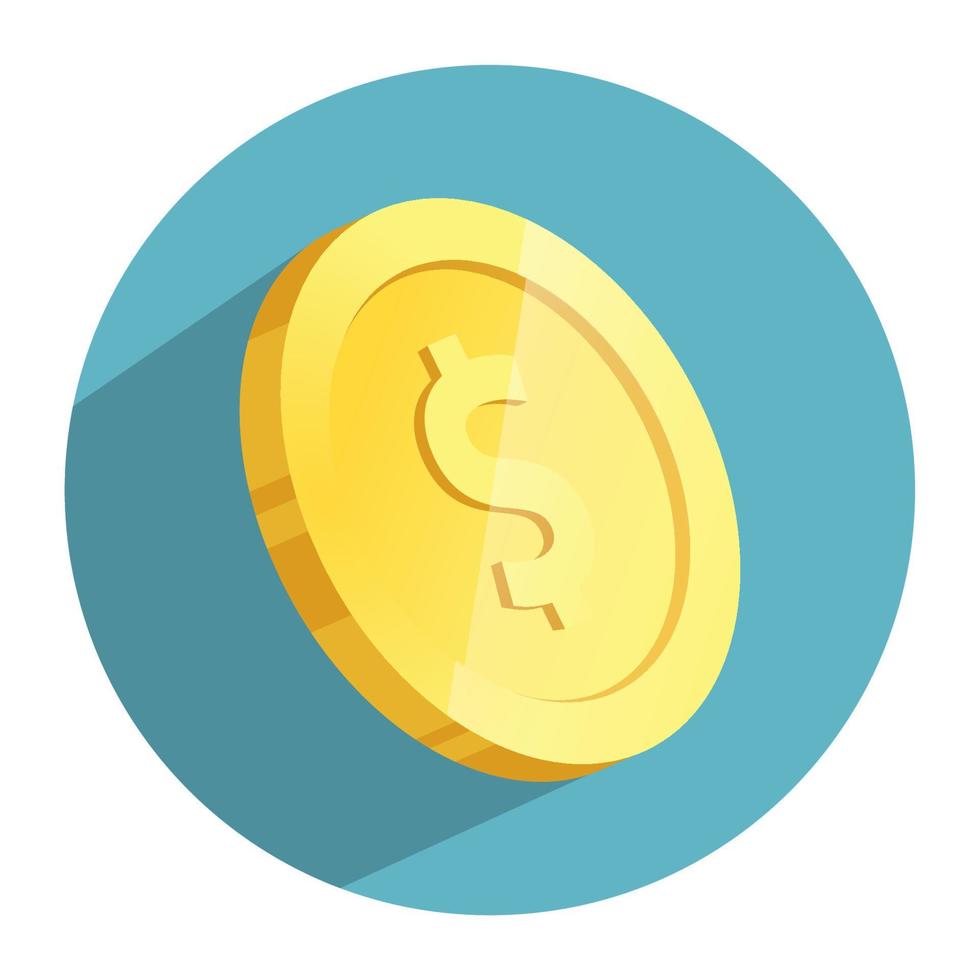 3d gold coin illustration vector