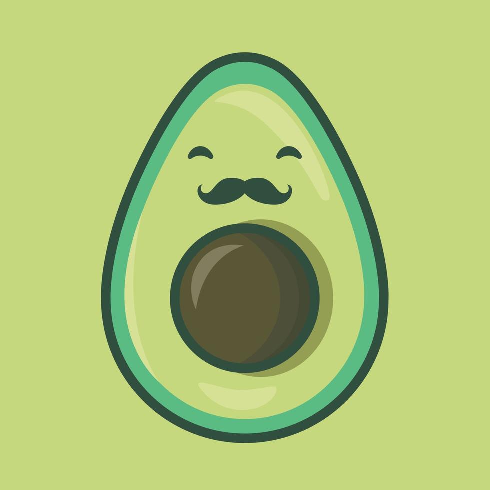 cute avocado illustration vector