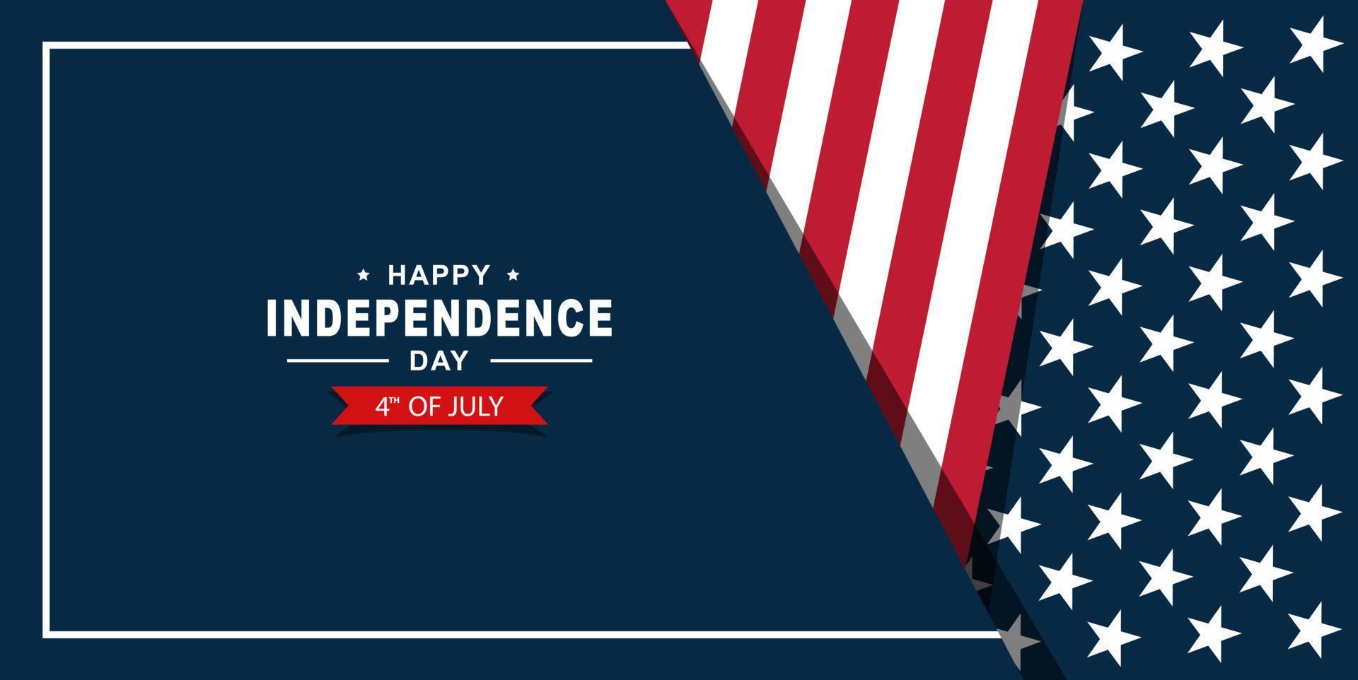 happy independence day 4th of July with American flag background vector