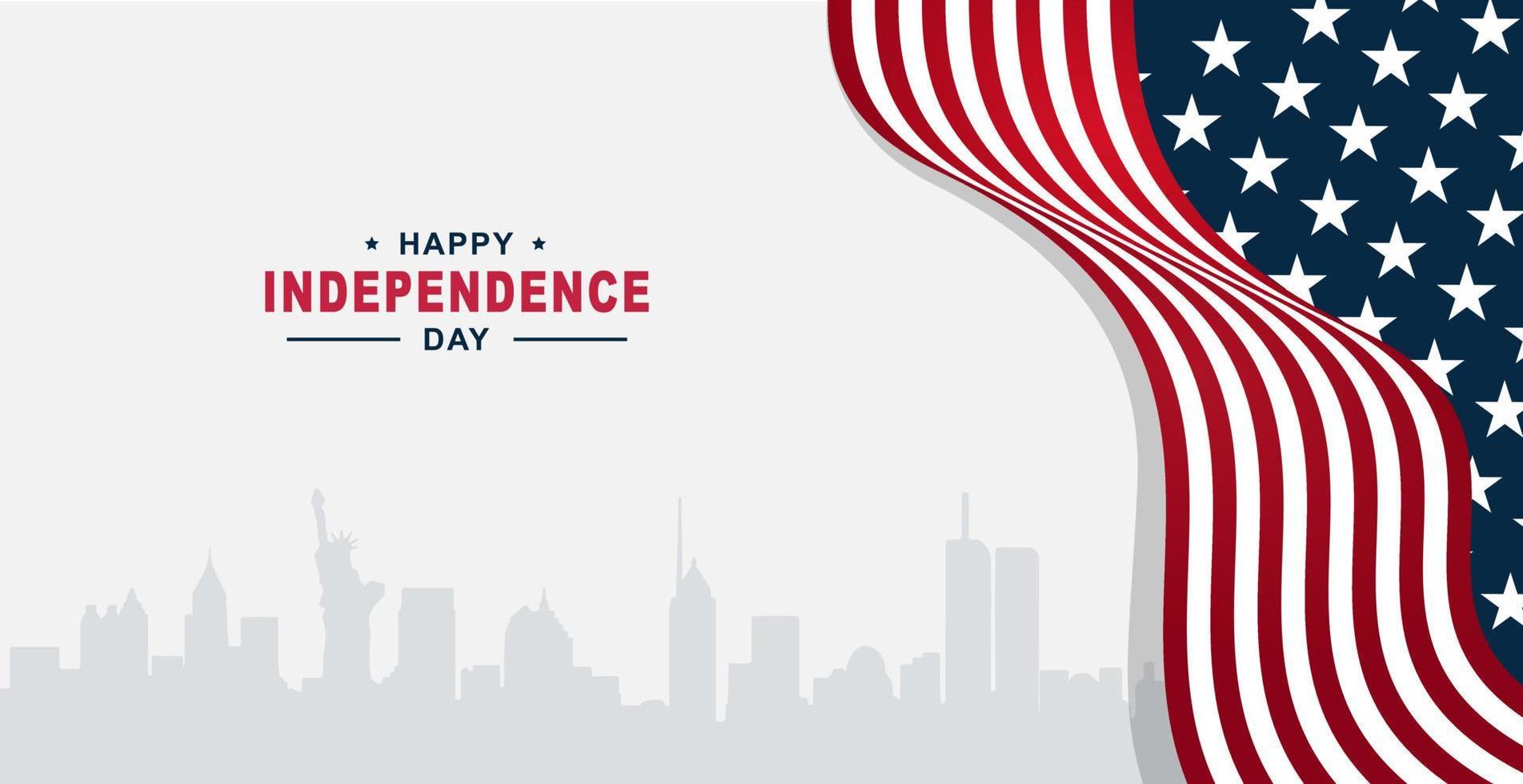 happy independence day 4th of July with American flag background vector