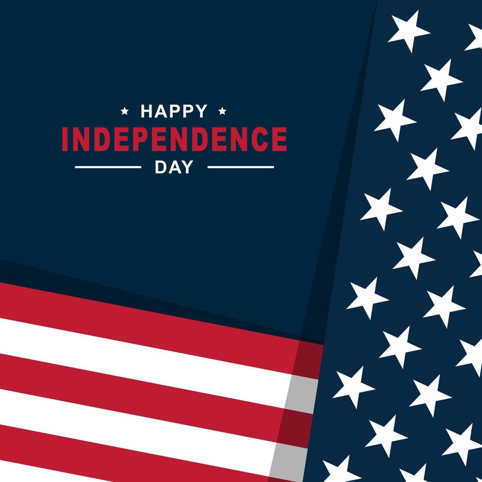 happy independence day 4th of July with American flag background vector