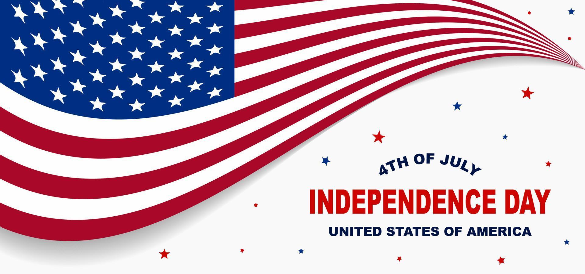 happy independence day 4th of July with American flag background vector