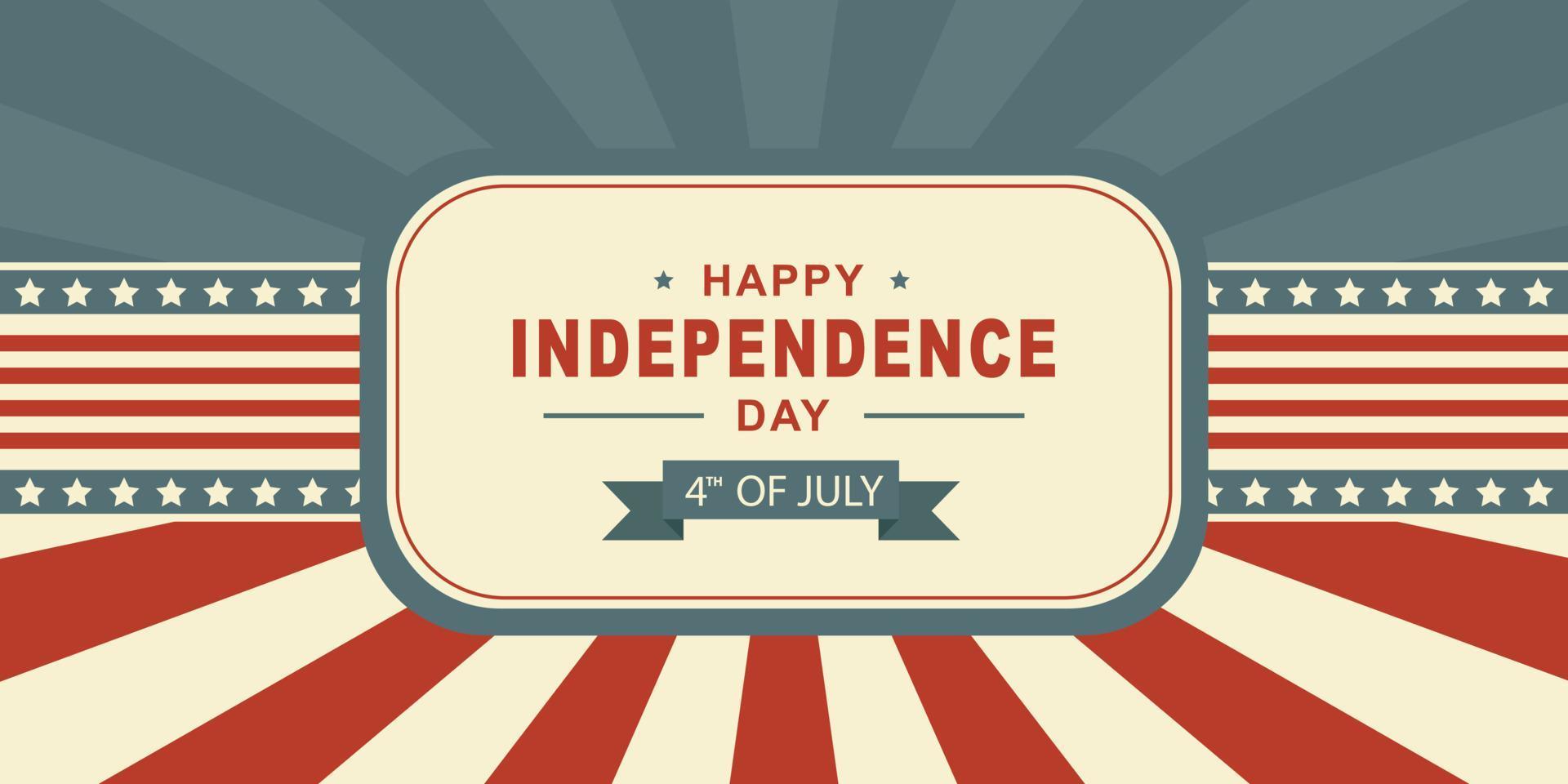 happy independence day 4th of July in retro style background vector