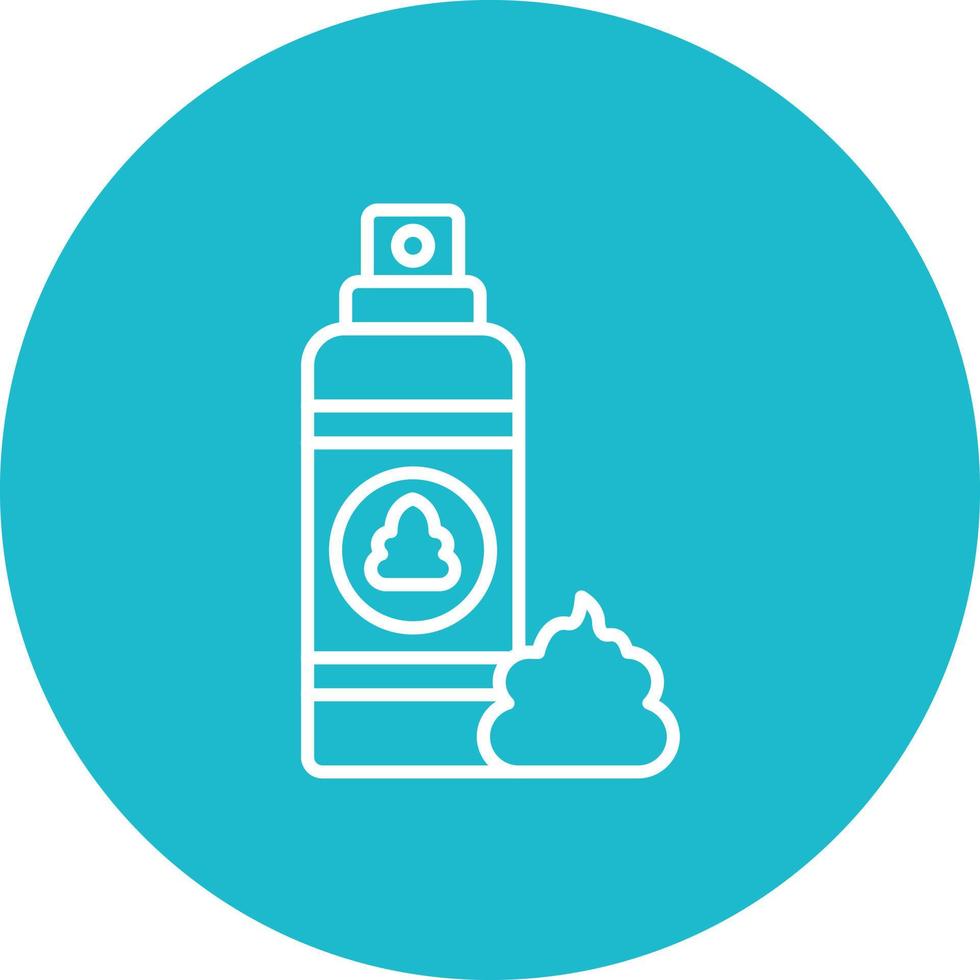 Shaving Cream Line Circle Background Icon vector