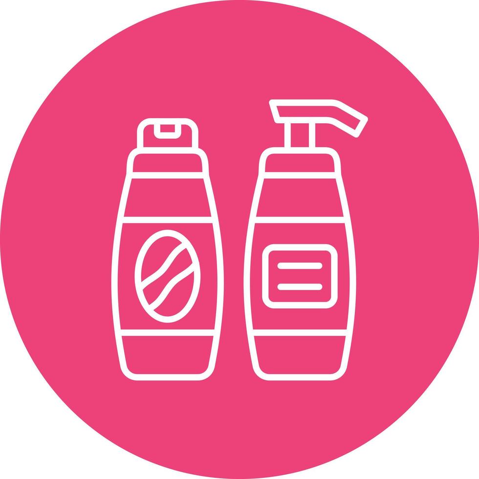 Shampoo Line Circle Background Icon vector