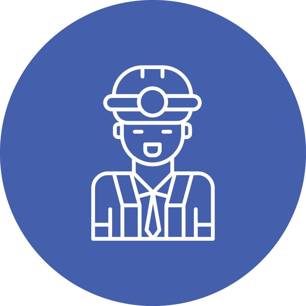 Male Engineer Line Circle Background Icon vector
