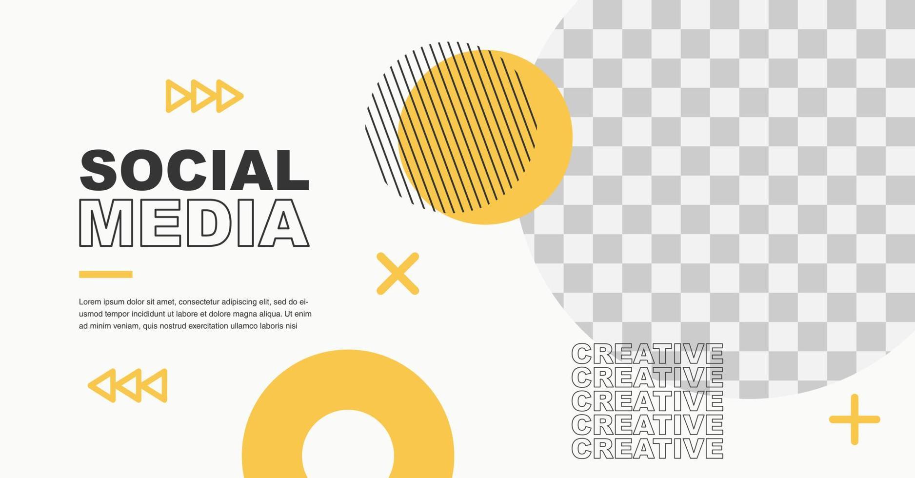 Creative social media template banner background vector