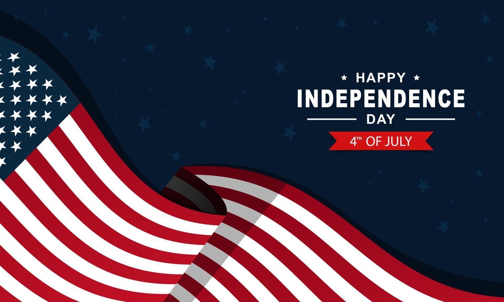 happy independence day 4th of July with American flag background vector