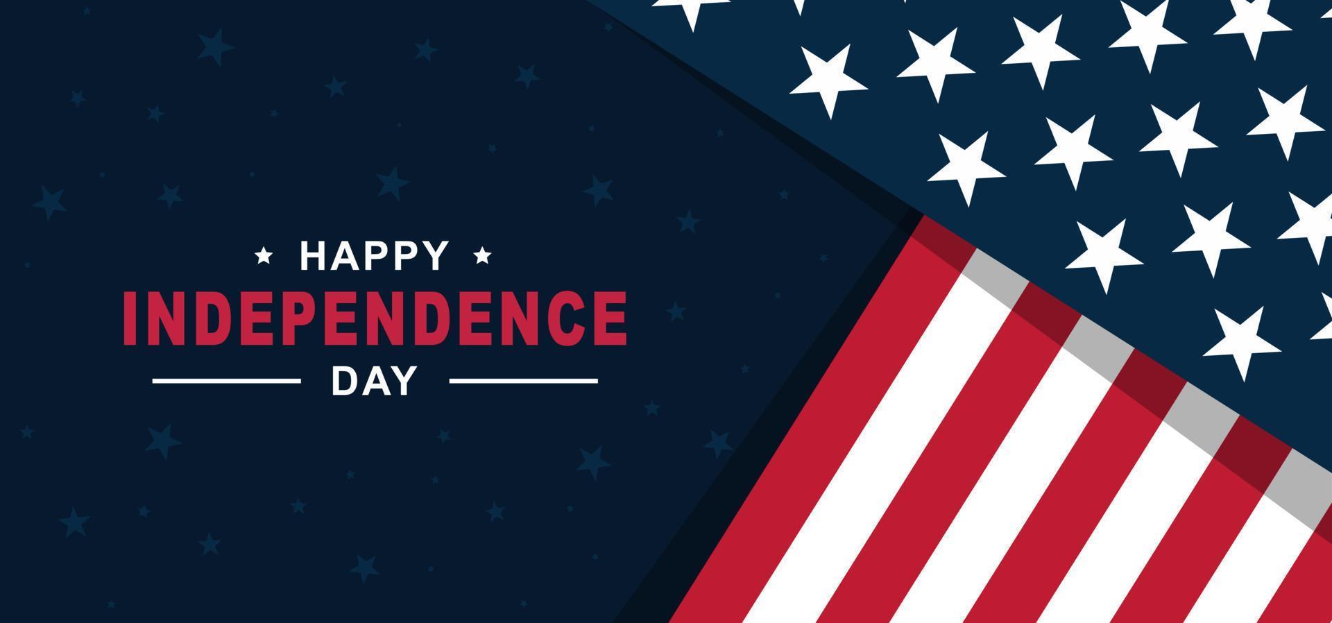 feliz día de la independencia 4 de julio con fondo de bandera americana vector