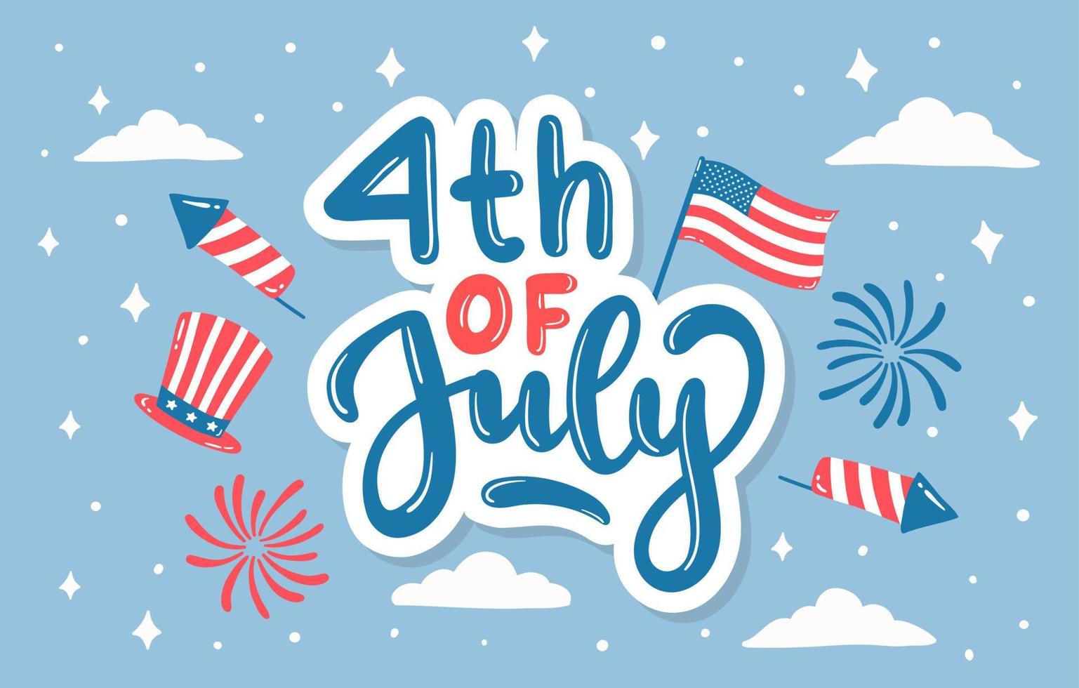 happy independence day 4th of July with American flag background
