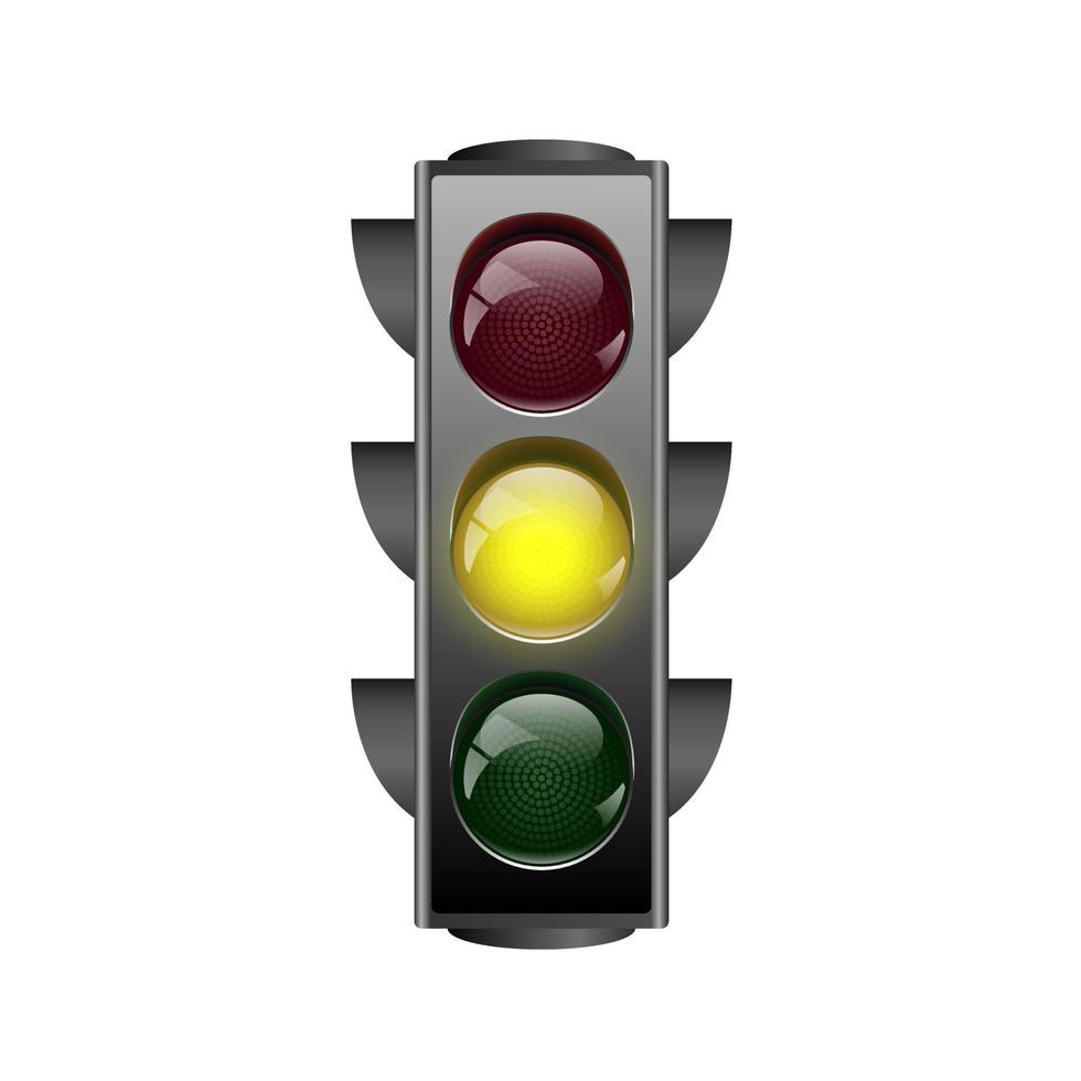 realistic traffic light illustration vector