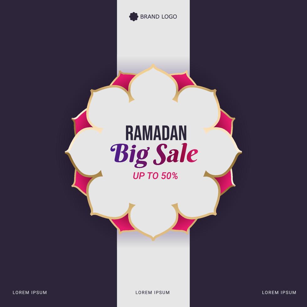 Ramadan Sale Square Banner Promotion Template. Suitable for Web Promotion and Social Media Template Post for Ramadan Kareem Greeting Card, Event, and etc. vector