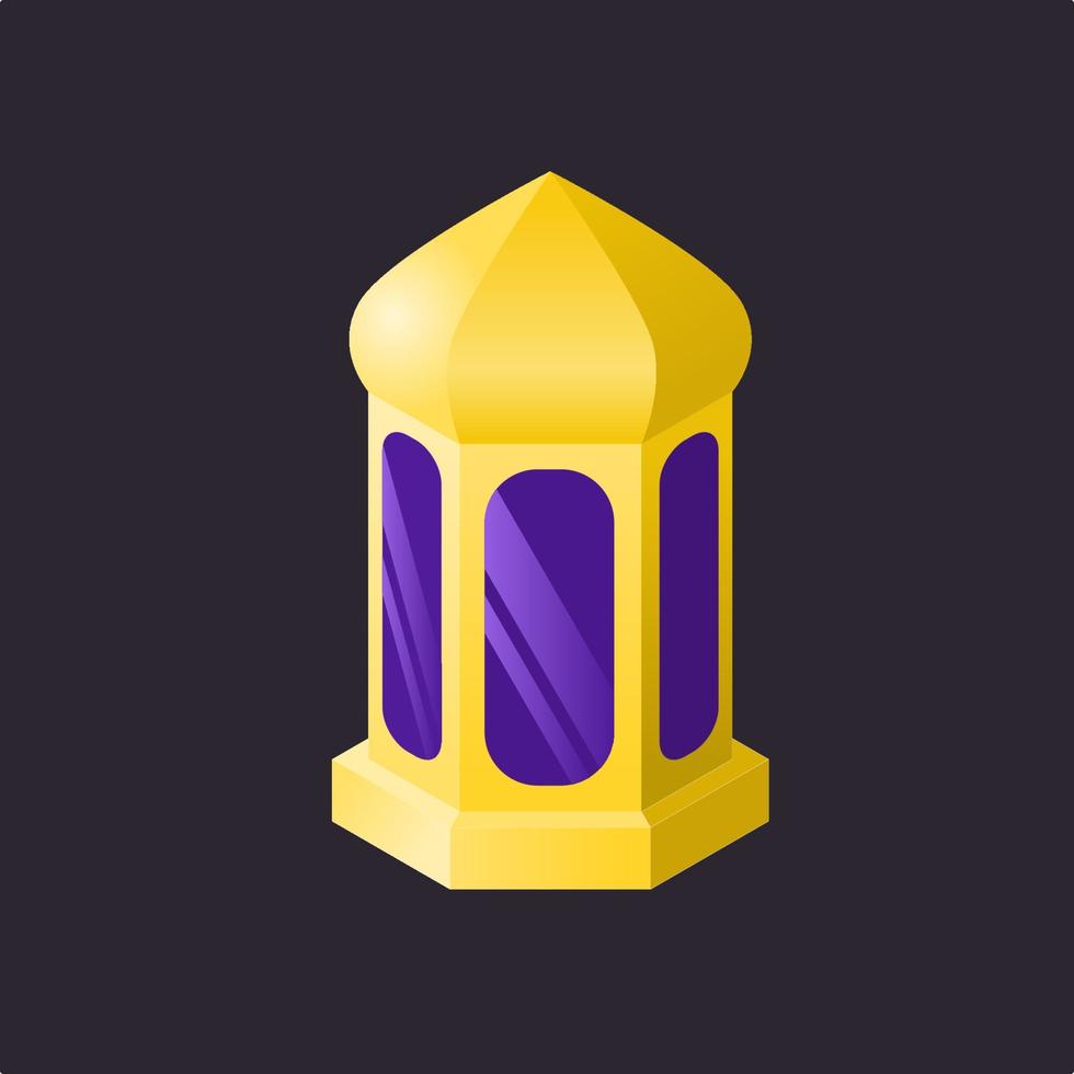 Arabic Latern isometric element for ramadan vector