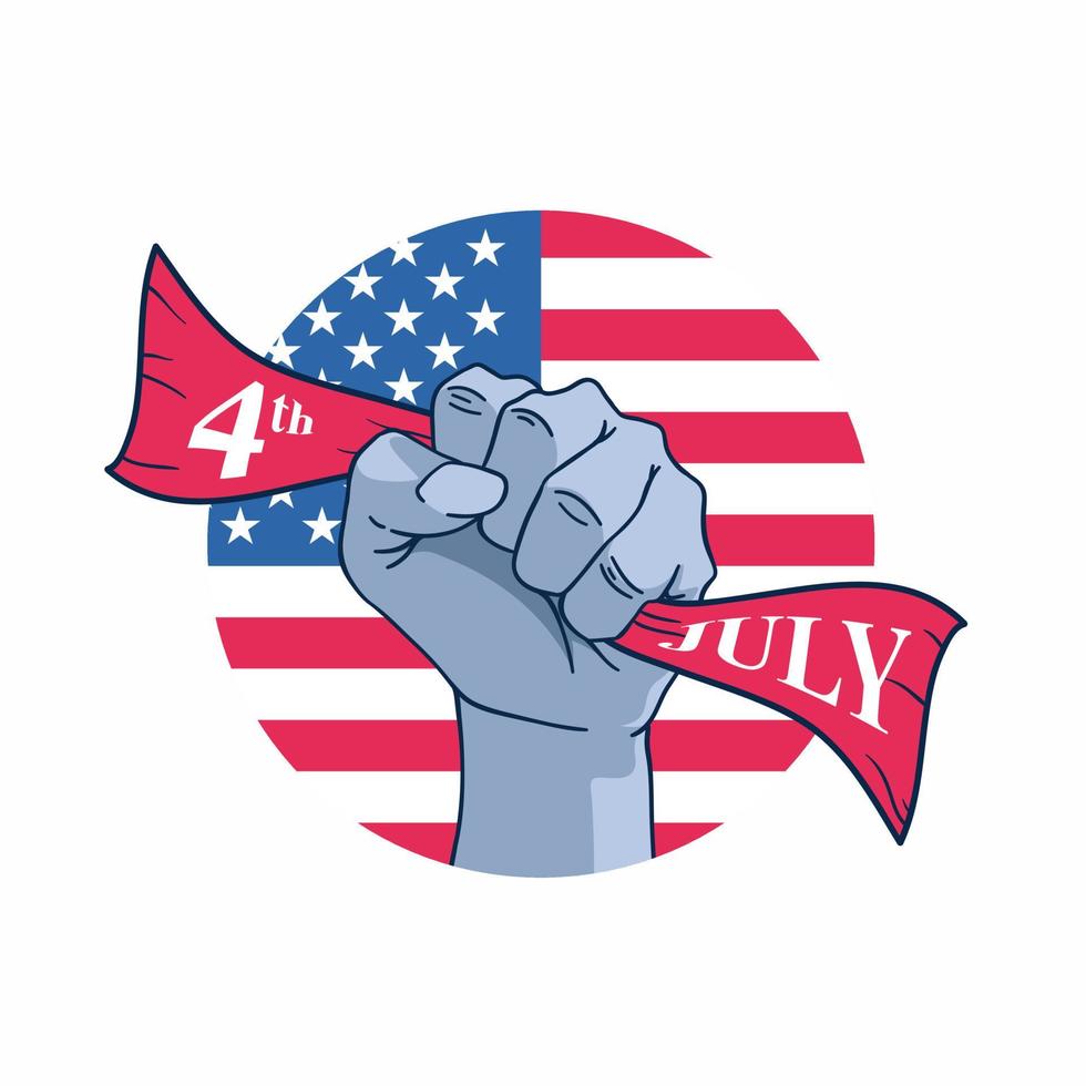 happy independence day 4th of July with American flag background vector