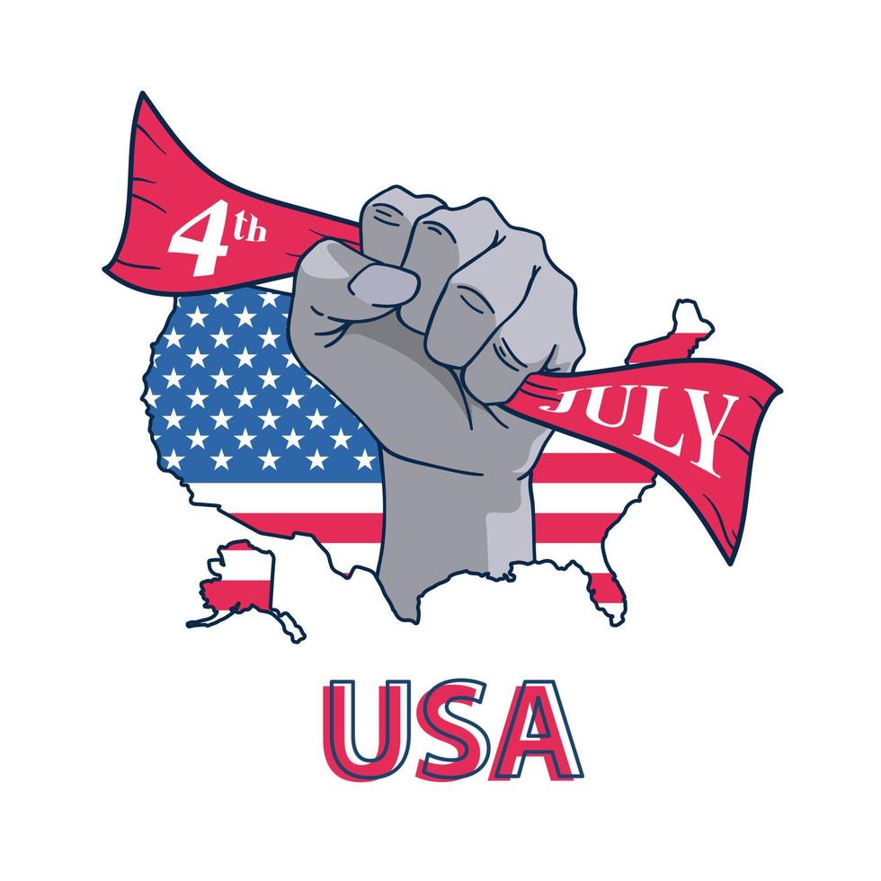 happy independence day 4th of July with American flag background vector