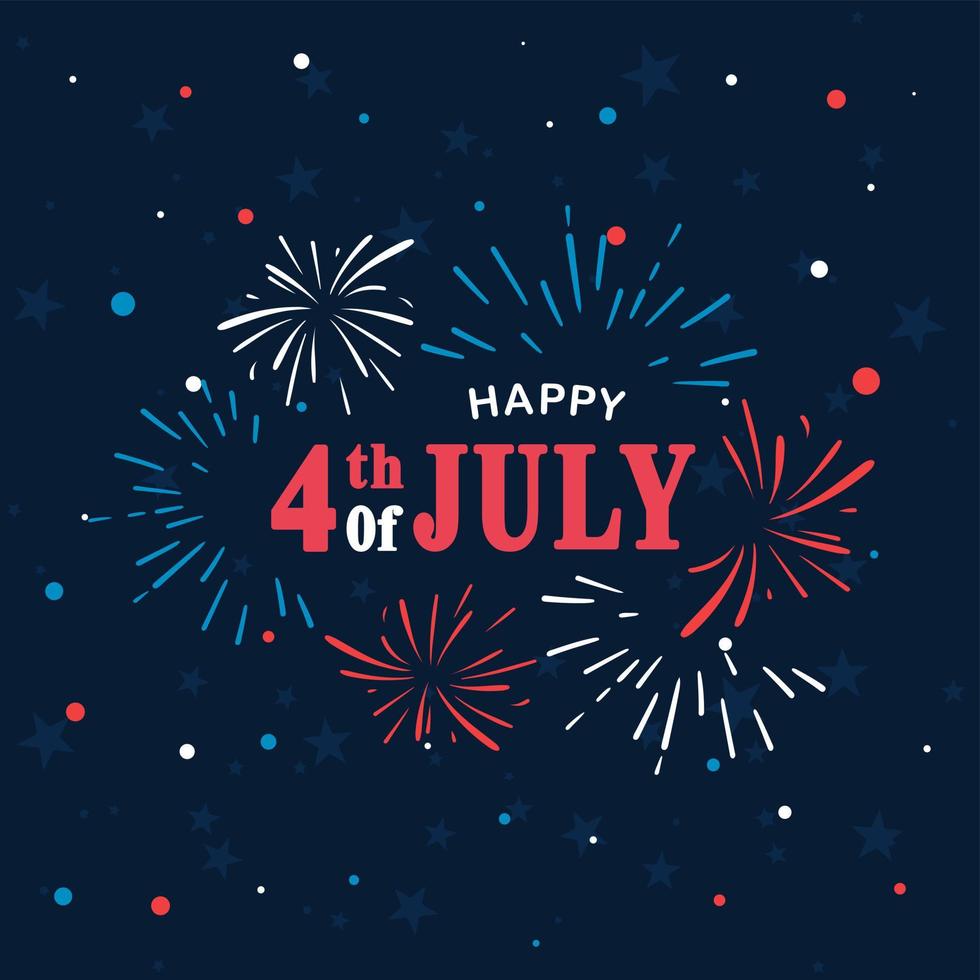 happy independence day 4th of July with American flag background vector