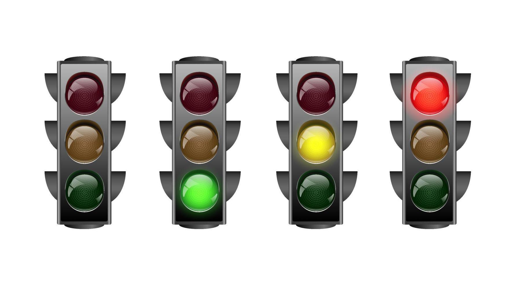 realistic traffic light illustration vector