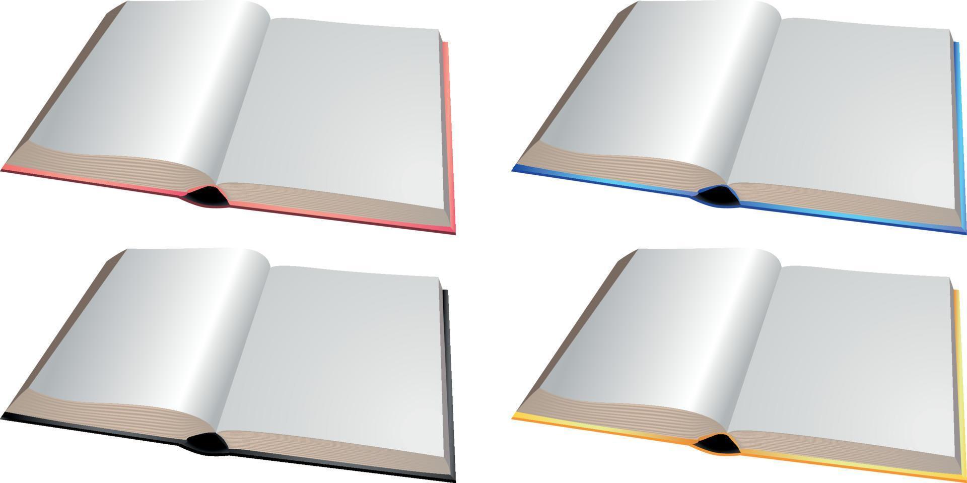 Open Books of Different Colors vector