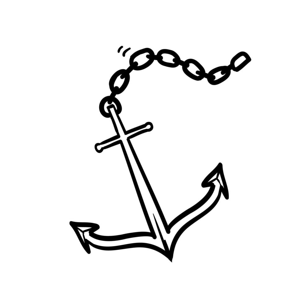 hand drawn doodle nautical anchor icon illustration isolated 7070947 ...