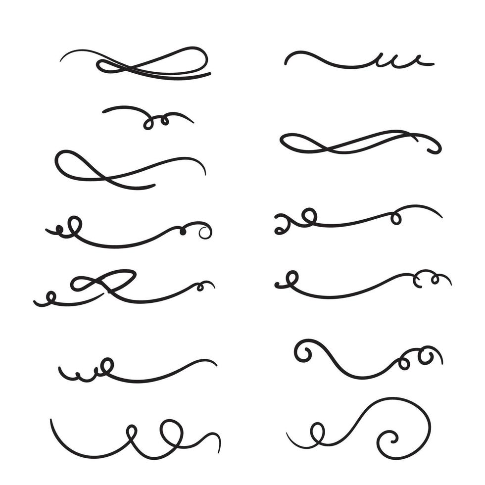 hand drawn doodle flourish element decoration illustration vector