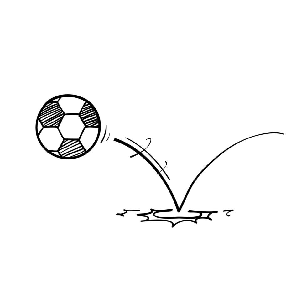 hand drawn doodle ball bounce illustration icon isolated vector