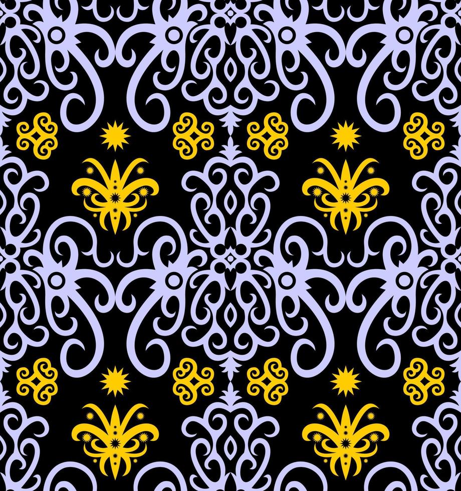 patrón sin costuras de patrón étnico dayak.motivo de tela indonesia tradicional.patrón de borneo. inspiración de diseño vectorial. textil creativo para moda o tela vector