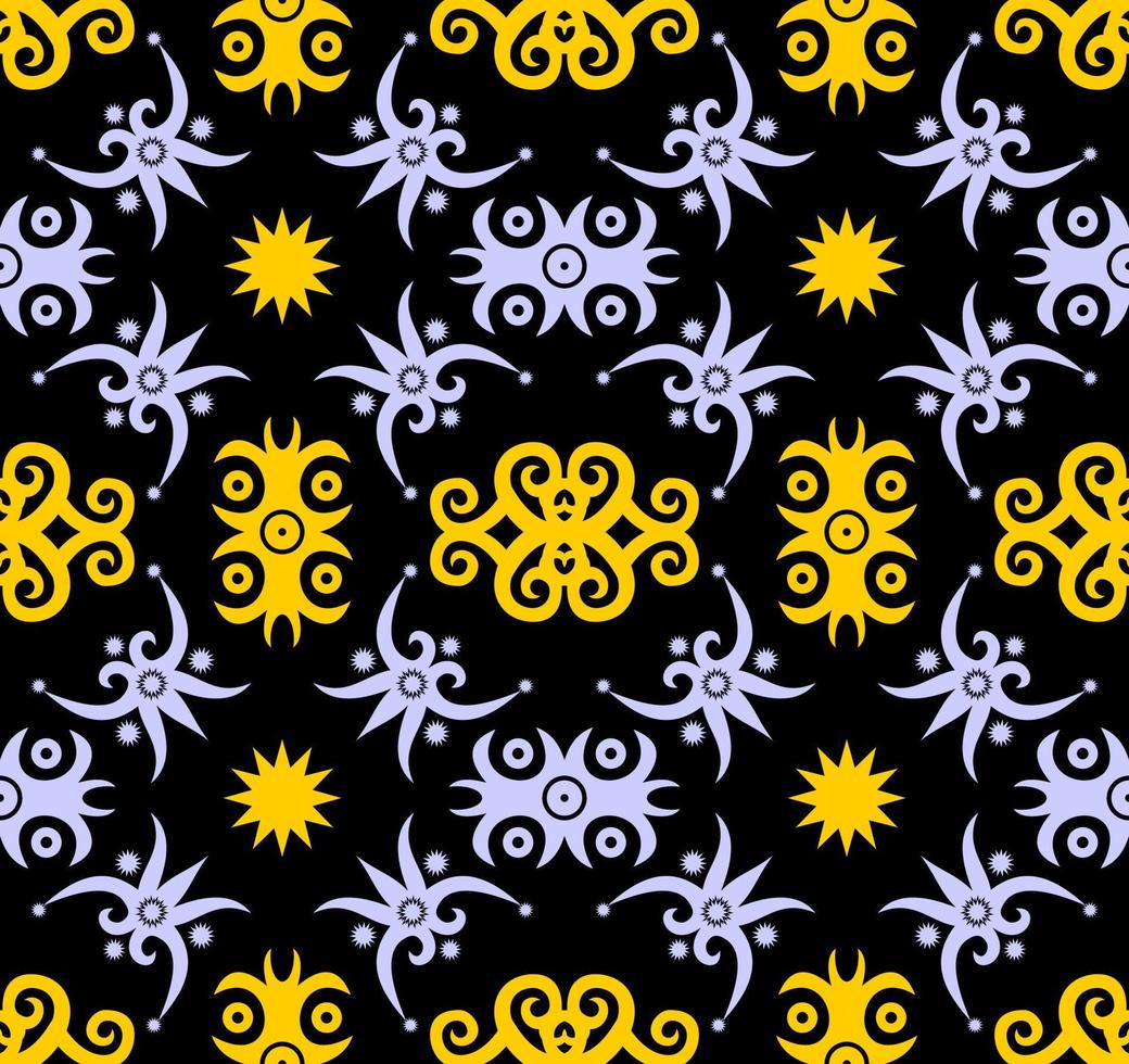 patrón sin costuras de patrón étnico dayak.motivo de tela indonesia tradicional.patrón de borneo. inspiración de diseño vectorial. textil creativo para moda o tela vector