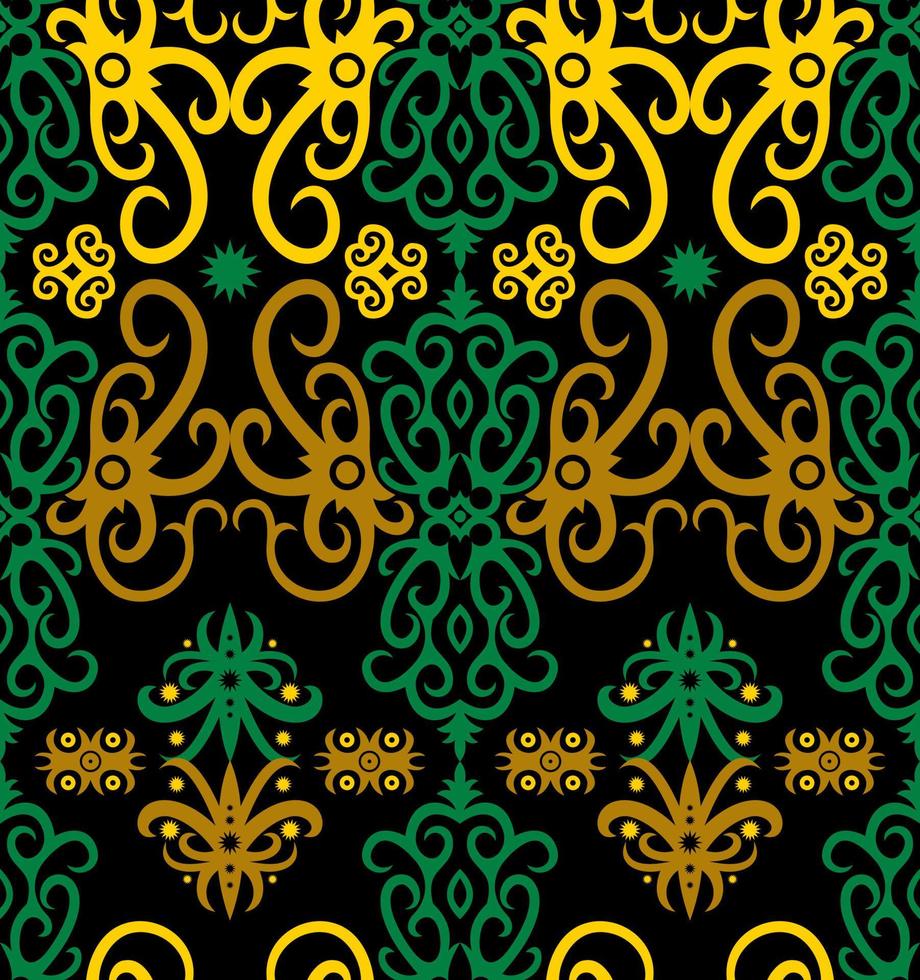 patrón sin costuras de patrón étnico dayak.motivo de tela indonesia tradicional.patrón de borneo. inspiración de diseño vectorial. textil creativo para moda o tela vector