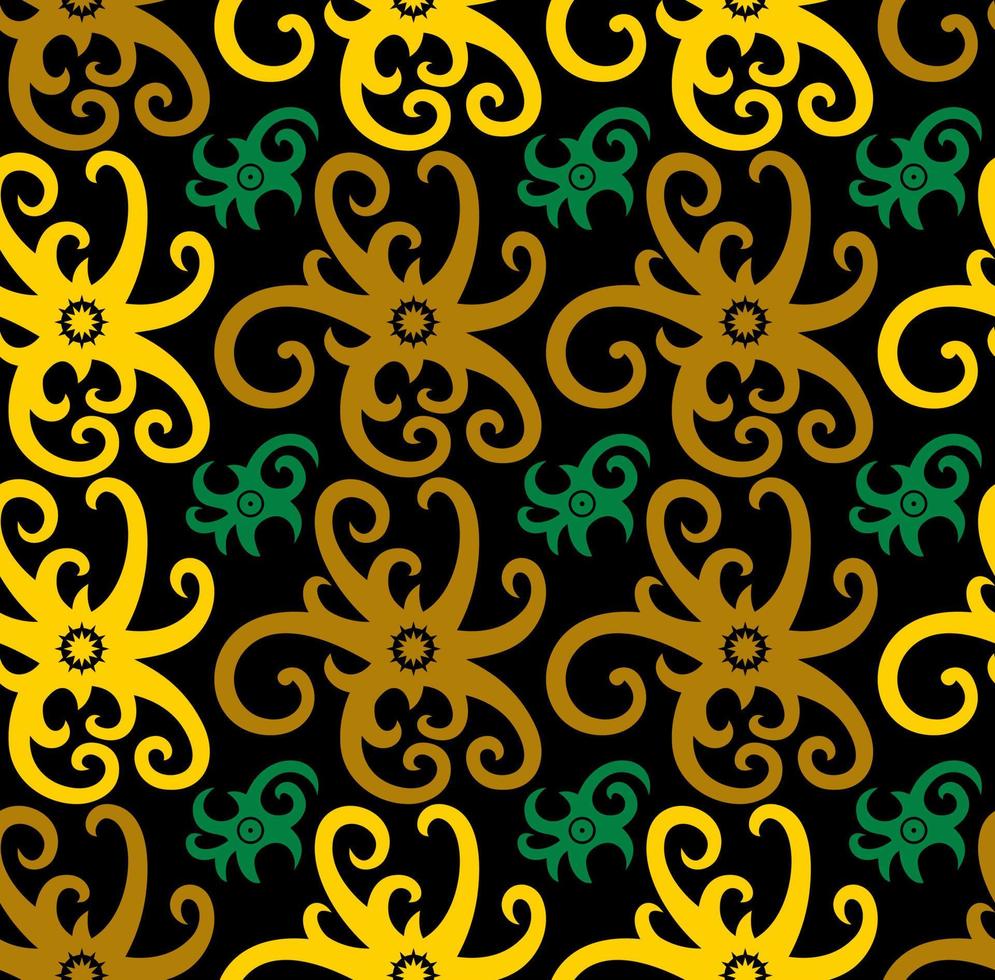 seamless patern of dayak ethnic pattern.traditional Indonesian fabric motif.borneo pattern. vector design inspiration. Creative textile for fashion or cloth