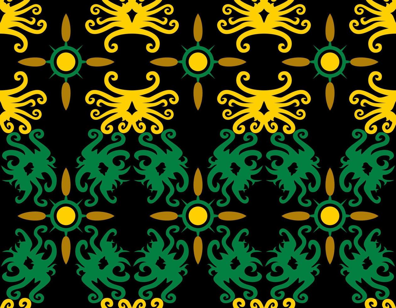 seamless patern of dayak ethnic pattern.traditional Indonesian fabric motif.borneo pattern. vector design inspiration. Creative textile for fashion or cloth